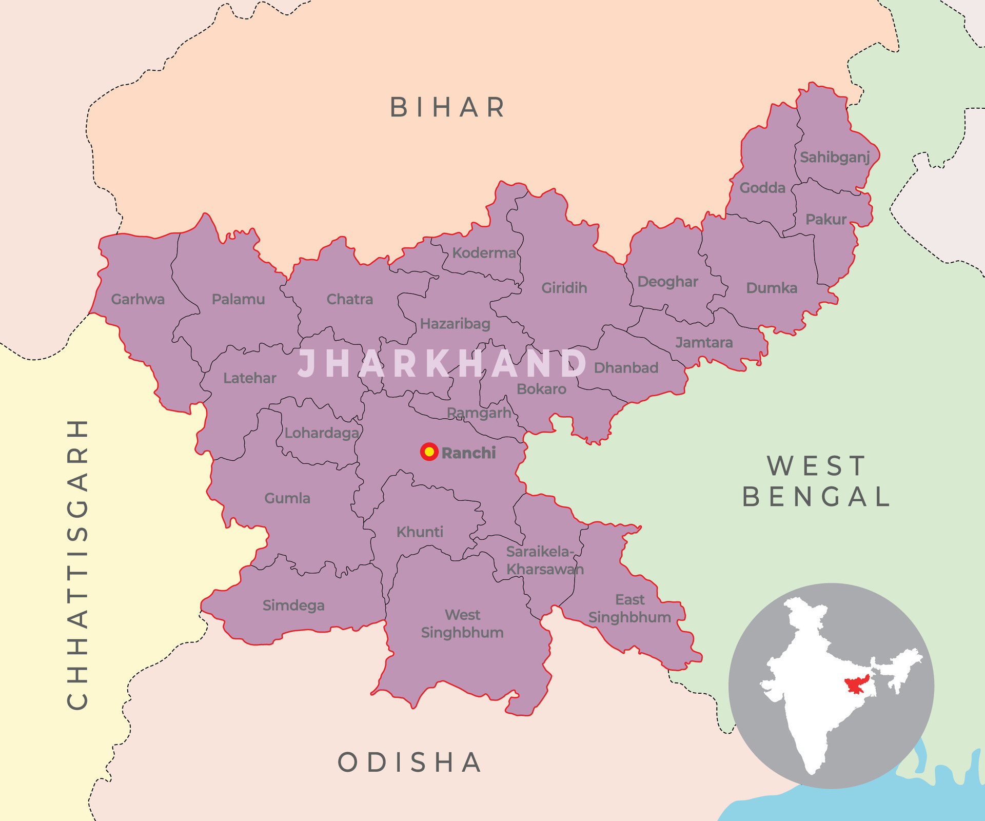 Carte jharkhand