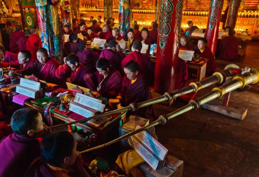 Cérémonies religieuses au Tibet oriental en Chine