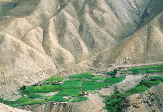 Le village de Lingshed sur la grande traversée du Zanskar en Inde