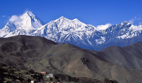 Muktinath au pied du Thorong pass dans la région des Annapurnas au Népal