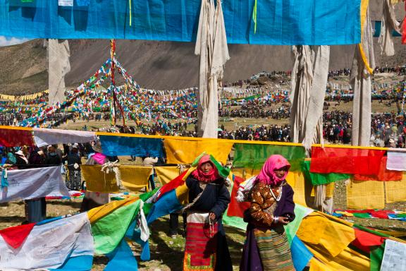 Fête de la Saga Dawa à Tarboche au pied du mont Kailash au Tibet en Chine