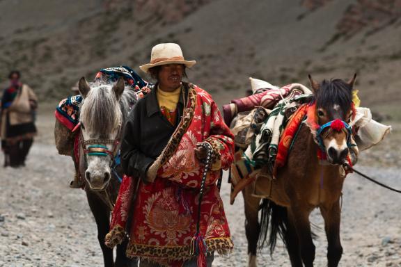Tarboche au pied du mont Kailash au Tibet en Chine