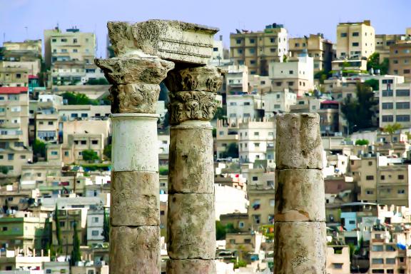 Découverte du Temple d'Hercule avec vue sur Amman depuis le Jabal al-Qal'a