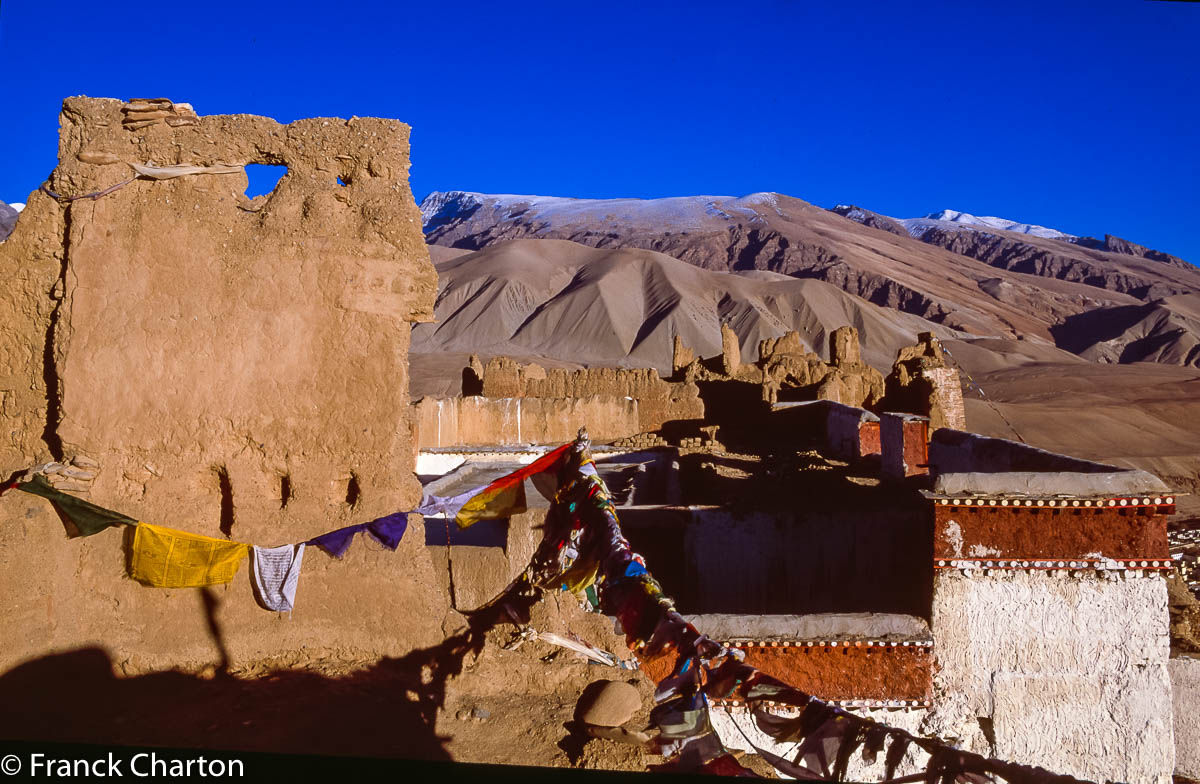 Purang/Taklakot, ruines de Shepeling (4 160 m), un grand complexe autrefois constitué d’un fort, lieu de résidence de l’administrateur local, et de deux monastères, l’un Gelugpa et l’autre Sakyapa