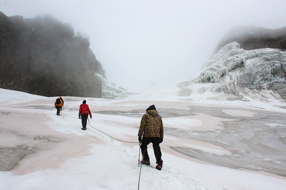 passage de glace dans le Ruwenzori