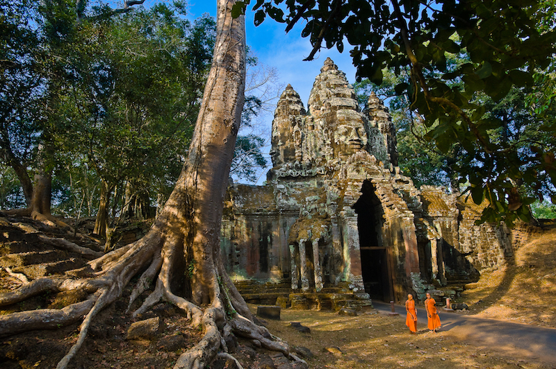 Porte nord d'Angkor Thom, Cambodge © Marc Dozier