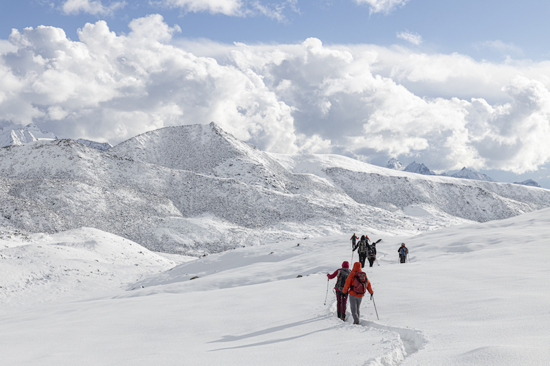 Groupe sur le Snowman trek