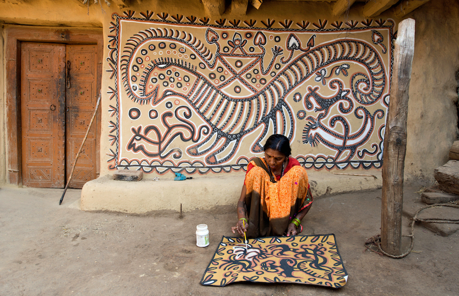 maison colorée dans le jharkhand