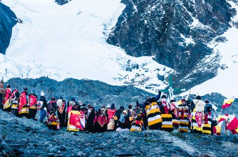 Pendant le pèlerinage du Qoyllur'iti dans la région de Cusco au Pérou