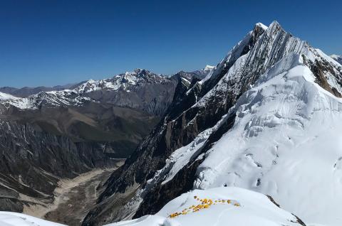 Vue du camp 1 du Manaslu, entre camp 1 et camp 2 au Népal