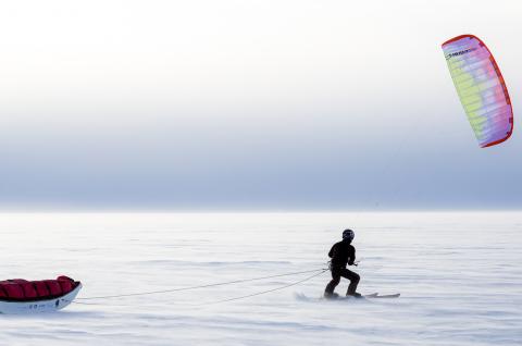 Snowkite en Antarctique