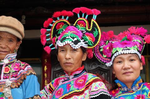Femmes yi du nord Yunnan en Chine du sud
