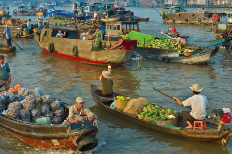 Immersion dans un marché flottant près de Can Tho dans le delta du Mékong