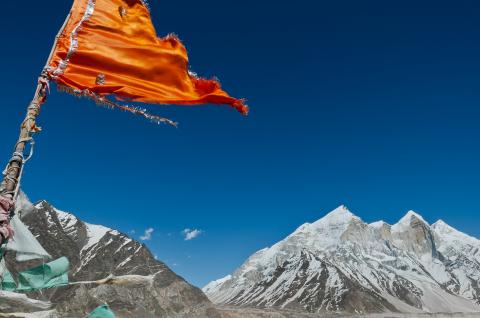 Tapovan at 4400 meters in front of Bhagirati mountain near Gangotri at Ganga river sources, Garhwal in Uttarakhand state, India