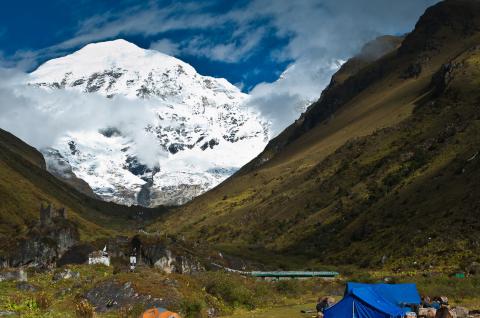 Jangothang, camp de base du Jhomolhari à 4000 m au Bhoutan