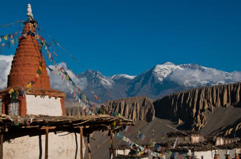 Village de Tangye au Mustang au Népal Village de Tangye au Mustang au Népal