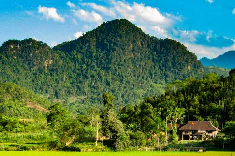 Trekking vers les rizières et paysage karstique dans les montagnes du nord Vietnam