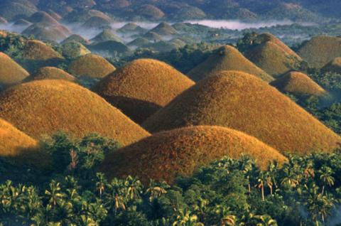 Randonnée parmi les étonnantes "Chocolate Hills" sur l'ile de Bohol