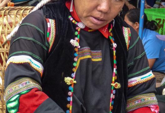 Rencontre d'une femme yi au marché de Laojizhai au sud du Yunnan