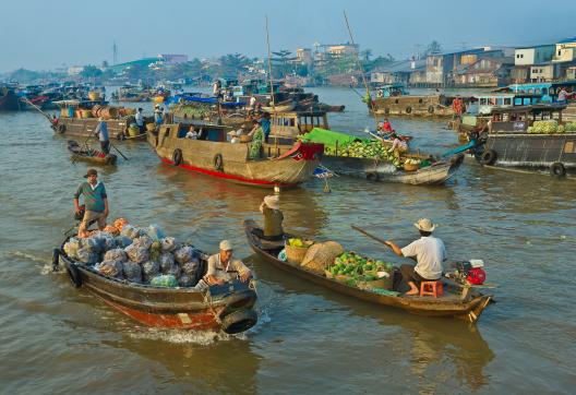 Immersion dans un marché flottant près de Can Tho dans le delta du Mékong