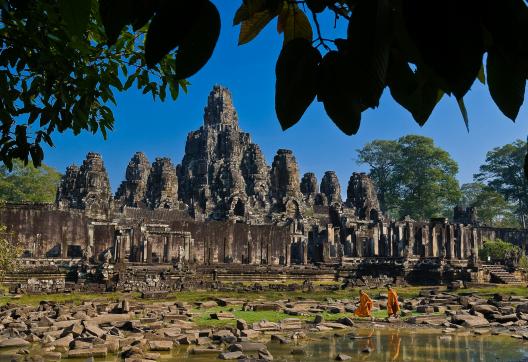Trekking vers le temple du Bayon dans le site d'Angkor