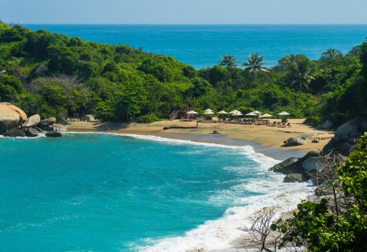 Le parc Tayrona sur la côte caraïbe en Colombie