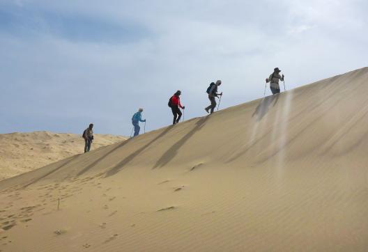 Trek sur la dune dans le sud iranien