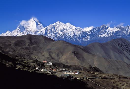 Muktinath au pied du Thorong pass dans la région des Annapurnas au Népal