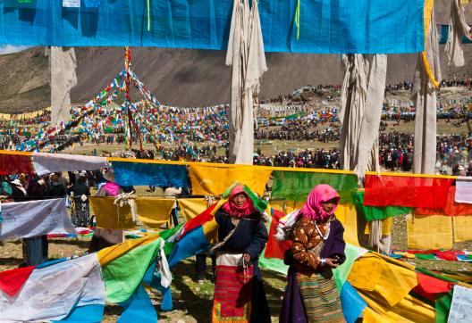 Fête de la Saga Dawa à Tarboche au pied du mont Kailash au Tibet en Chine