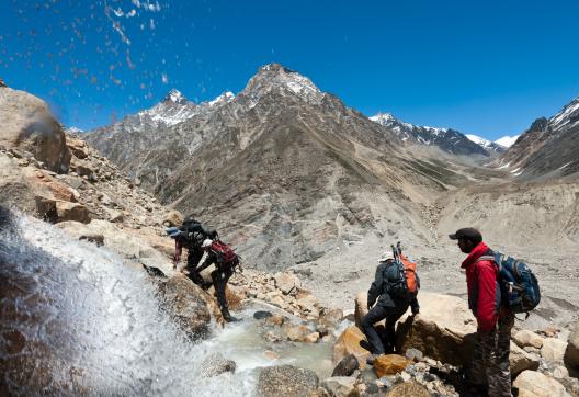 Entre Gaumukh et Tapovan près de Gangotri aux sources du Gange en Inde