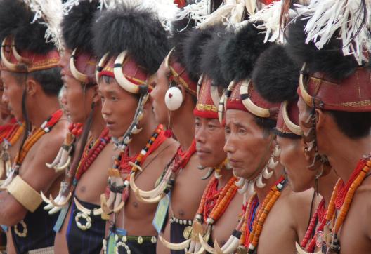Voyage vers des danseurs naga konyak au Hornbill festival