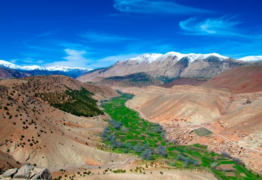 Trekking avec un panorama sur le M'Goun