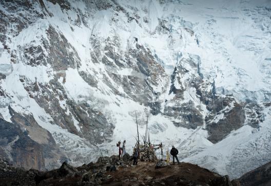 Le camp de base sud du Kangchenjunga au Népal