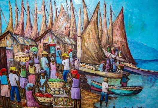 Découverte de lapeinture d'un port de Haïti