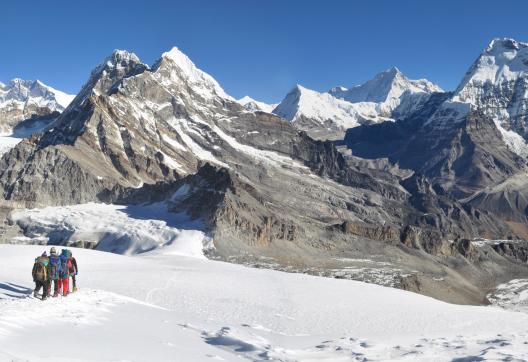 Descente du Mera peak high camp dans la région de l'Everest au Népal