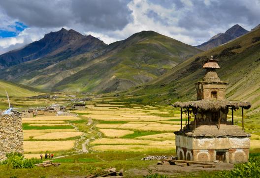 Près du monastère de Kagar dans la vallée de la Tarap au Dolpo au Népal