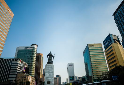 Découverte de la statue du General Lee sur la place de Gwanghwanum à Seoul, en Corée du Sud