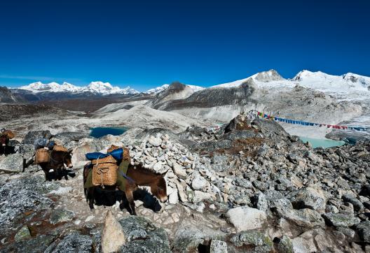 Col du Rinchenzoela à 5300 m pendant le Snowman trek au Bhoutan