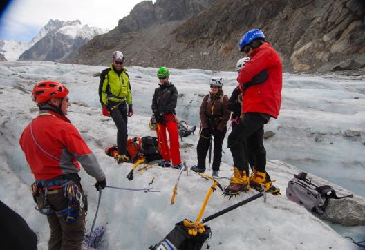 Expédition et technique d'une descente sur glace à Chamonix