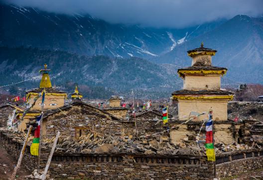 Village de Samagaon sur le tour du Manaslu au Népal