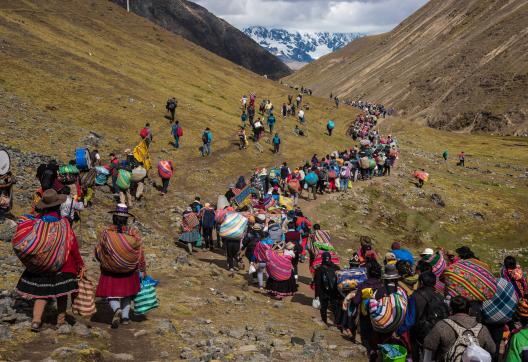 Pendant le pèlerinage du Qoyllur'iti dans la région de Cusco au Pérou