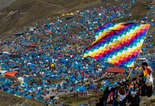 Pendant le pèlerinage du Qoyllur'iti dans la région de Cusco au Pérou