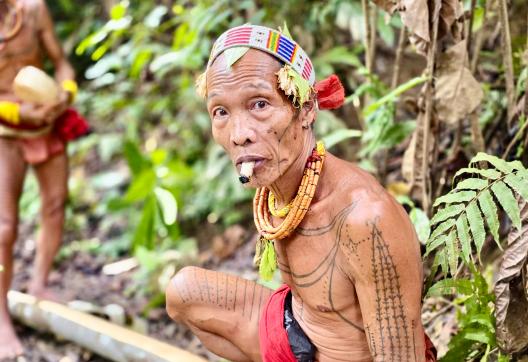 Voyage et rencontre avec Teo Agoy hommes-fleurs de Siberut