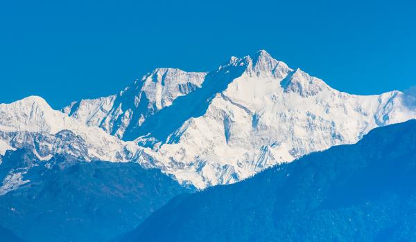Vue sur le Kangchenjunga à Pelling au Sikkim en Inde