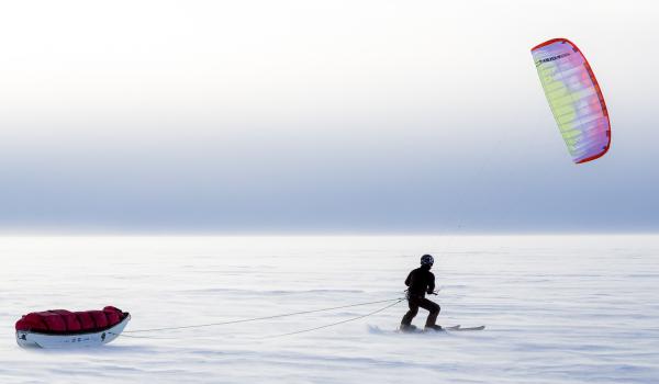 Snowkite en Antarctique