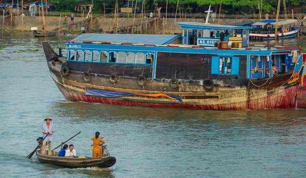 Traversée du delta du Mékong vers la frontière cambodgienne