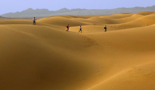 Trekking dans les dunes de la région des Golden Dunes