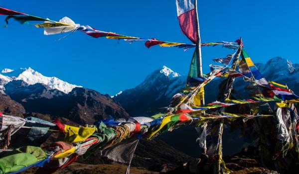 Belvédère de Dzongri pendant le trek du Gocha-la au Sikkim en Inde