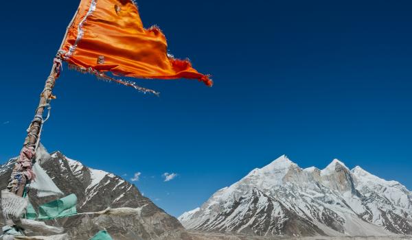 Tapovan at 4400 meters in front of Bhagirati mountain near Gangotri at Ganga river sources, Garhwal in Uttarakhand state, India