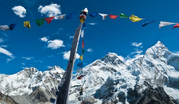 L’Everest et le Nupse vu du Kala Pattar dans la région du Kumbhu au Népal